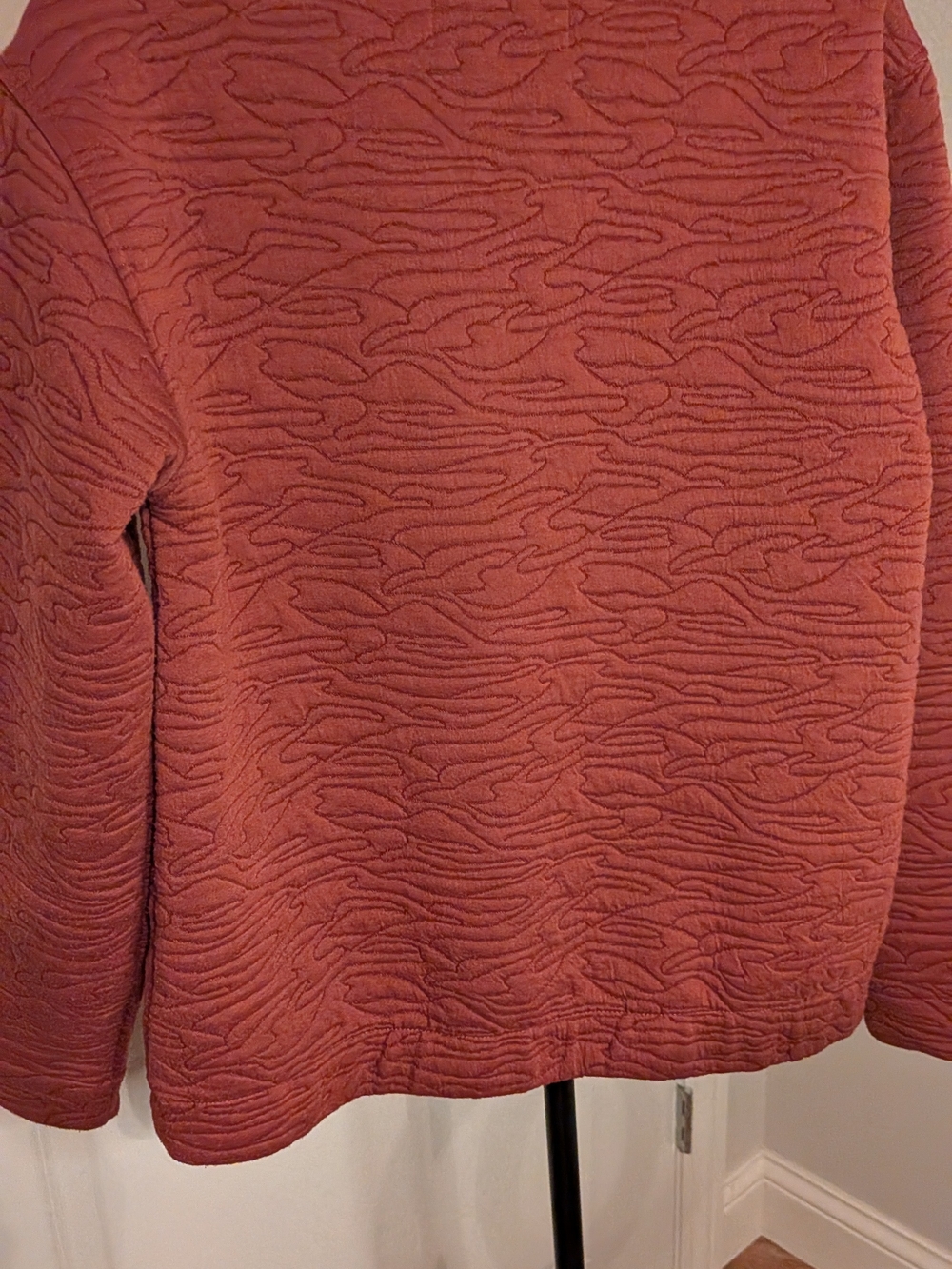 Burnt Orange Quarter-Zip Textured Pullover Sweatshirt - Picture 5 of 5